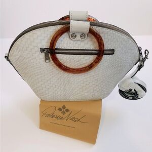 NWOT Patricia Nash Grey Woven Leather Bag with Crossbody Shoulder Strap